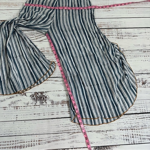 Blu Nomad size 1 XS Geo Blue Striped Wide Leg Bohemian Palazzo Pants Blunomad - Picture 14 of 15